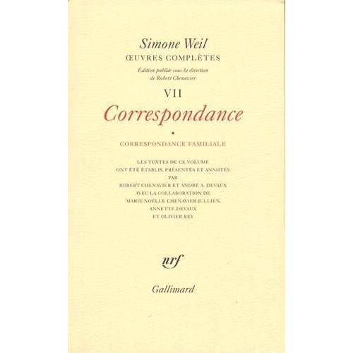 Oeuvres complètes. Tome 7, Correspondance, Volume 1, Correspondance familiale