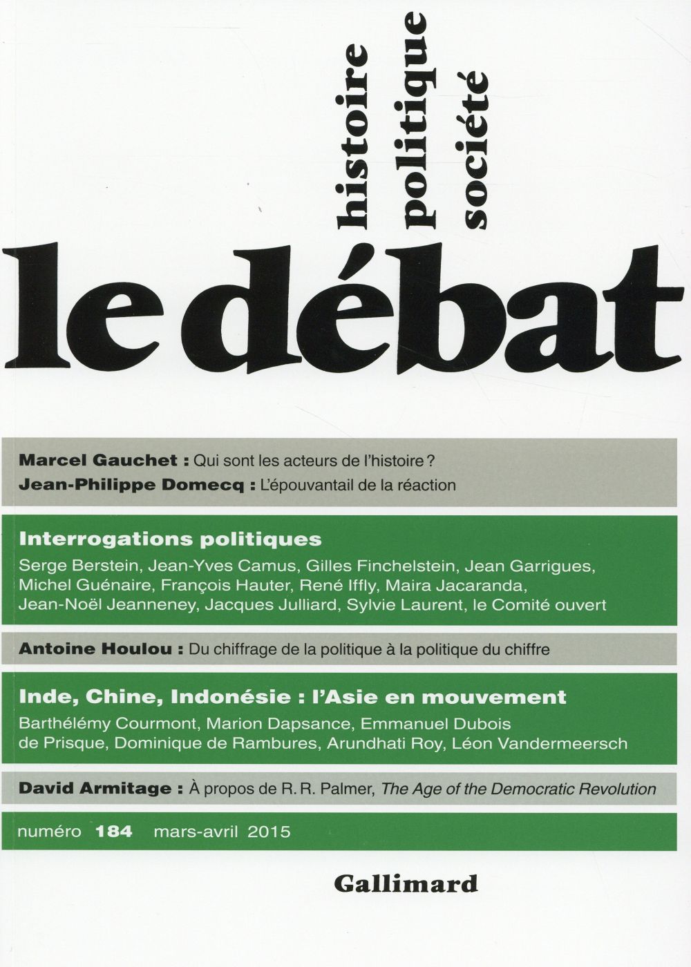 Le Débat N° 184, mars-avril 2015