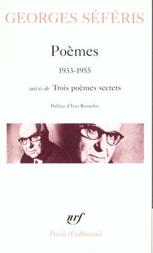 Poèmes suivis de Trois poèmes secrets (1933-1955)