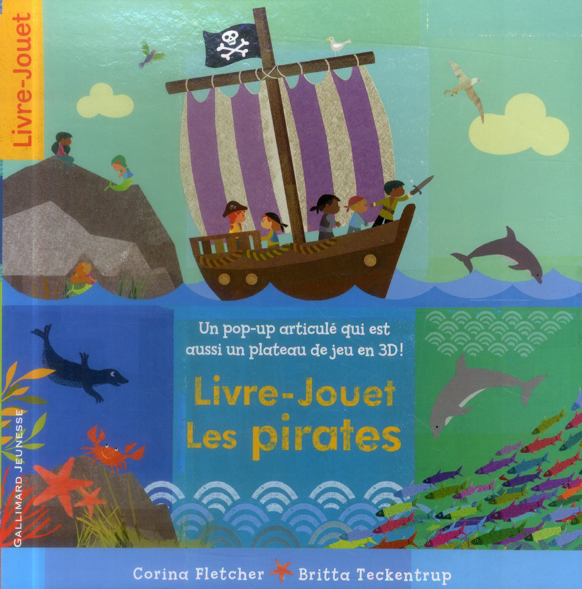 Livre-jouet les pirates. Un pop-up articulé qui est aussi un plateau de jeu 3D