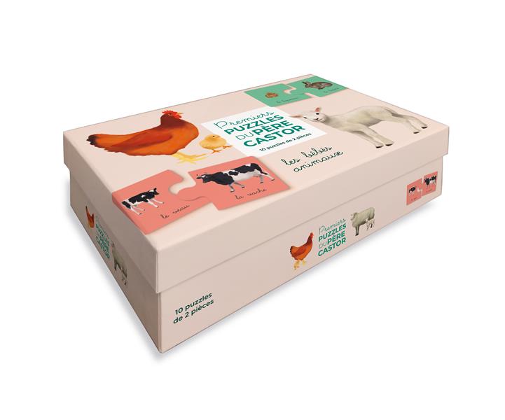 PREMIERS PUZZLES DU PERE CASTOR - LES BEBES ANIMAUX - 10 PUZZLES DE 2 PIECES