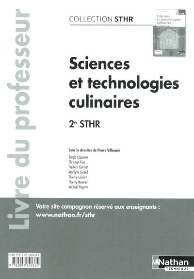 Sciences et technologies culinaires 2de STHR. Livre du professeur