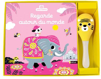 Regarde autour du monde. Mon coffret d'éveil sensoriel avec un maracas petit tigre