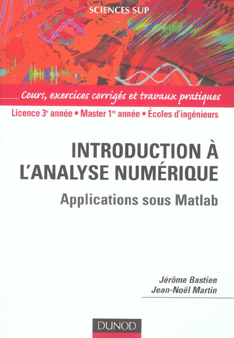 Introduction à l'analyse numérique. Applications sous Matlab