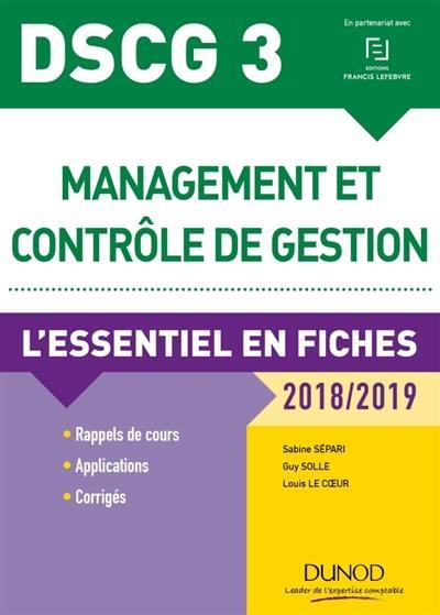 DSCG 3 Management et contrôle de gestion. L'essentiel en fiches, 3e édition