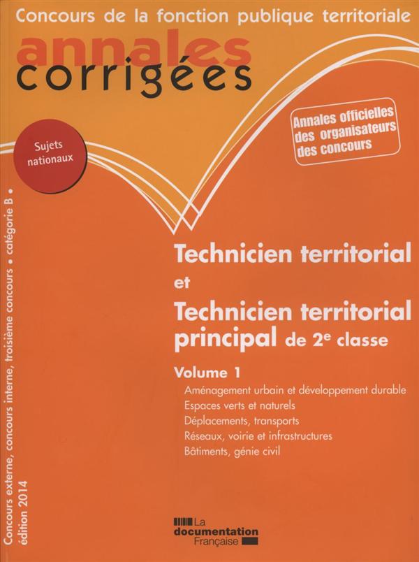 Technicien territorial, technicien territorial principal de 2e classe, concours externe, interne et