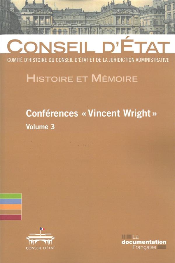 Conférences "Vincent Wright". Volume 3