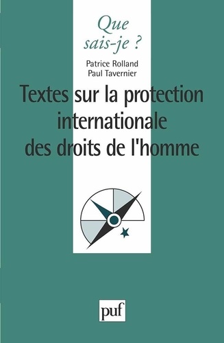 TEXTES SUR LA PROTECTION INTERNATIONALE DES DROITS DE L'HOMME. 2e édition
