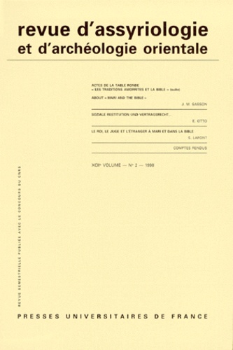 Revue d'assyriologie et d'archéologie orientale N° 42-2/1998