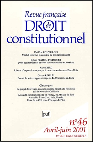 Revue française de droit constitutionnel N° 46 Avril-Juin 2001