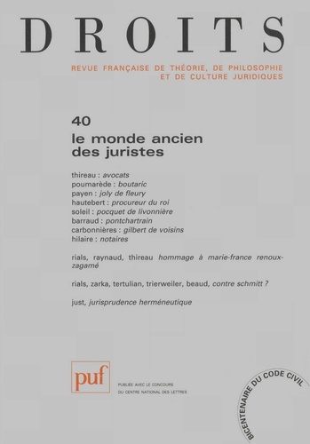Droits N° 40/2004 : Le monde ancien des juristes