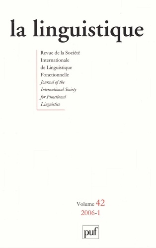 La linguistique N° 42, 2006