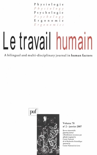 Le travail humain Volume 70 N° 2, Avril 2007