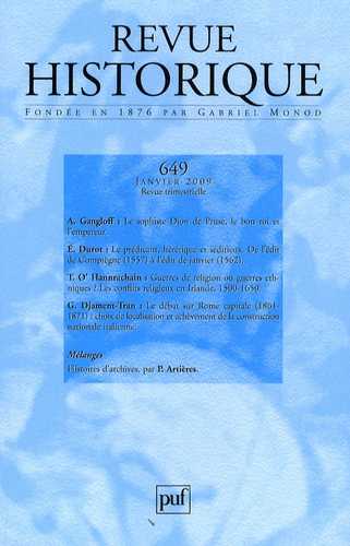Revue historique N° 649, Janvier 2009