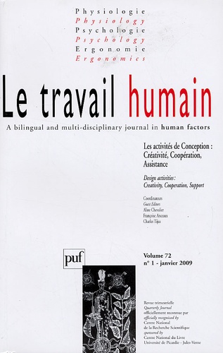 Le travail humain Volume 72 N° 1, Janvier 2009 : Les activités de Conception : Créativité, Coopérati