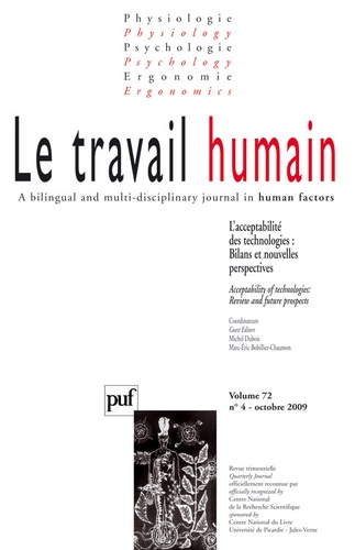 Le travail humain Volume 72 N° 4, Octobre 2009