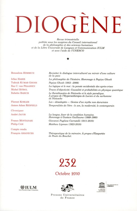 Diogène N° 232 Octobre-décembre 2010