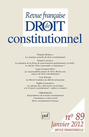 Revue française de Droit constitutionnel N° 89, Janvier 2012