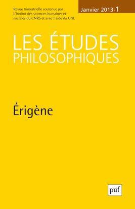 Les études philosophiques N° 1, janvier 2013 : Erigène