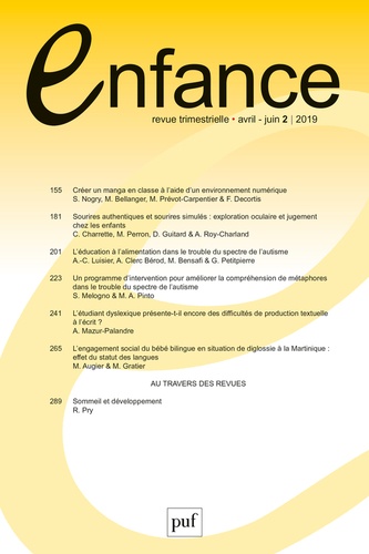 Enfance Volume 71 N° 2