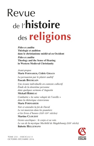 Revue de l'histoire des religions N° 4/2016
