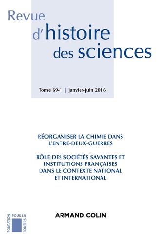 Revue d'histoire des sciences N° 1/2016