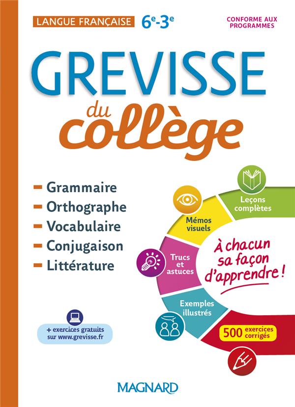 Français 6e-3e Grevisse du collège. Edition 2018