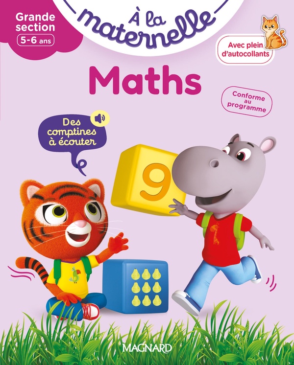 A la maternelle Maths Grande section. Avec plein d'autocollants