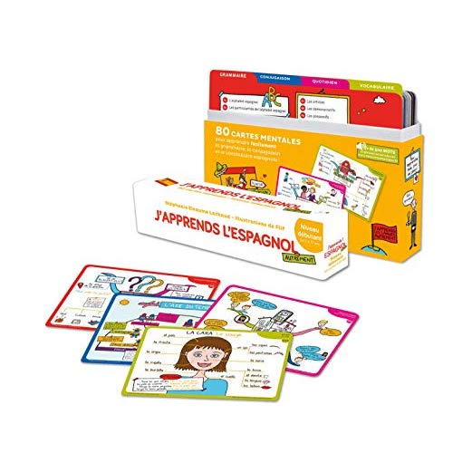 J'apprends l'Espagnol autrement niveau débutant. 80 cartes mentales pour apprendre facile