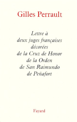 Lettre à deux juges françaises décorées de la Cruz de Honor de la Orden de San Raimundo de Peñafort