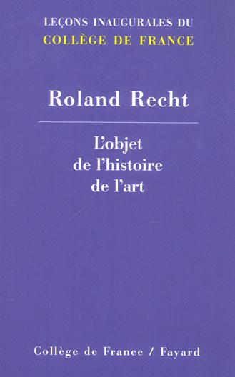 L'objet de l'histoire de l'art
