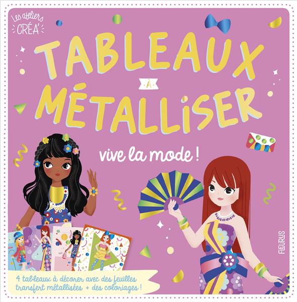 Tableaux à métalliser vive la mode ! 4 tableaux à décorer avec des feuilles transfert métallisées +