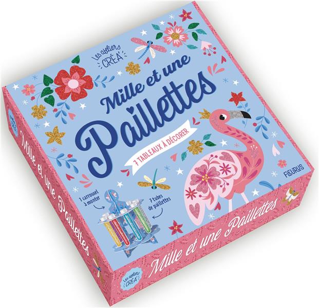 Mille et une paillettes. 7 tableaux à décorer. Avec 1 stylet multifonction, 7 tubes de paillettes, 2