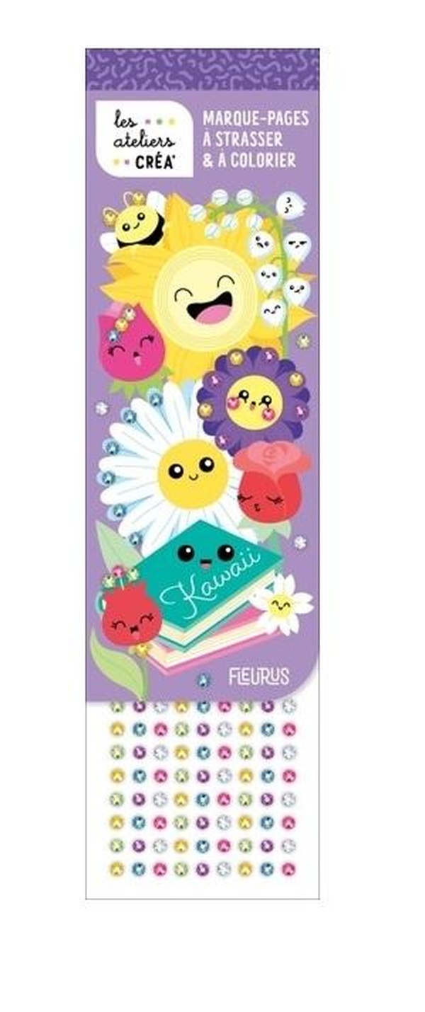 Marque-pages à strasser & à colorier Kawaii