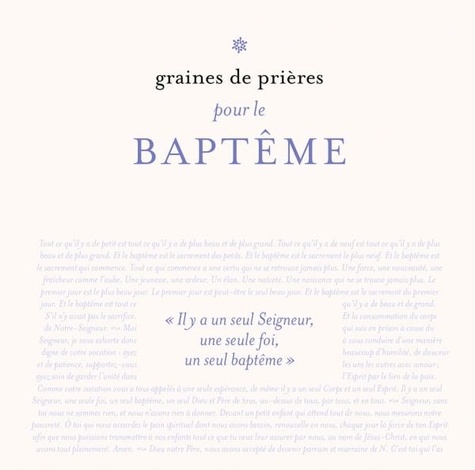 Graines de prières : le baptême