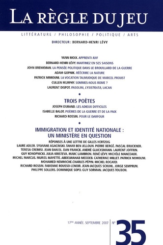 La Règle du jeu N° 35, Septembre 2007