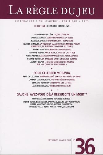 La Règle du jeu N° 36, janvier 2008