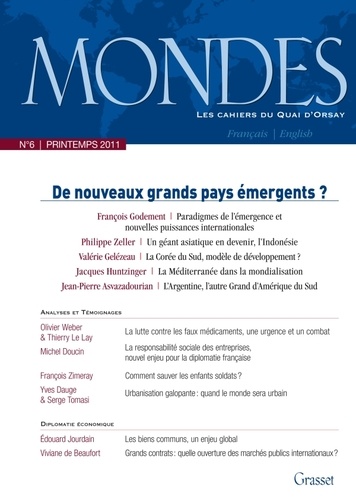 Mondes N° 6, Printemps 2011 : De nouveaux grands pays émergents ? Edition bilingue français-anglais