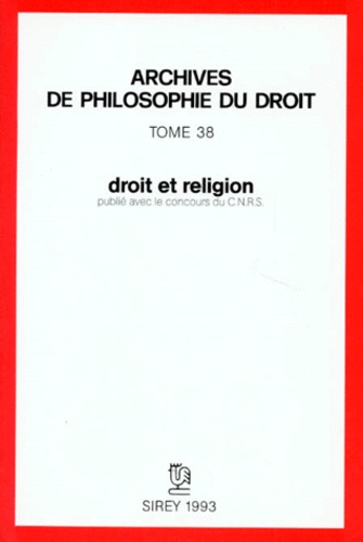 Droit et religion. [colloque international, 13 et 14 novembre 1992