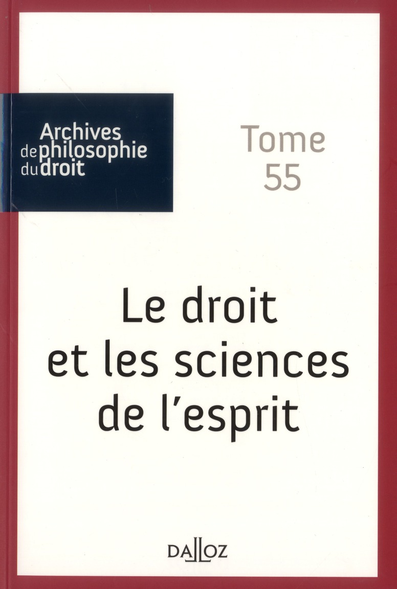 Le droit et les sciences de l'esprit