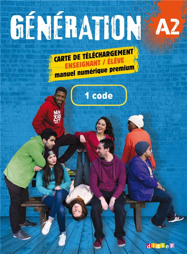 Génération A2. 1 carte de téléchargement premieum enseignant/élève