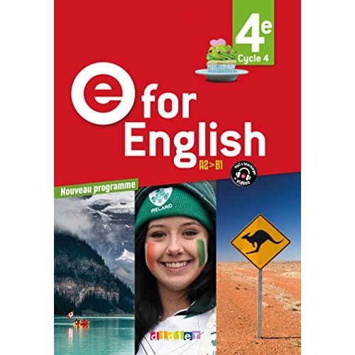 E FOR ENGLISH 4E - ANGLAIS ED. 2017 - COFFRET CLASSE 2 CD AUDIO 1 DVD