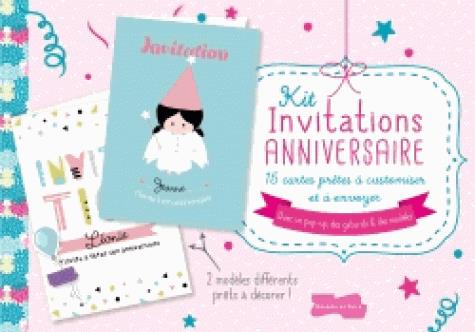 Kit invitations anniversaire. 15 cartes prêtes à customiser et à envoyer