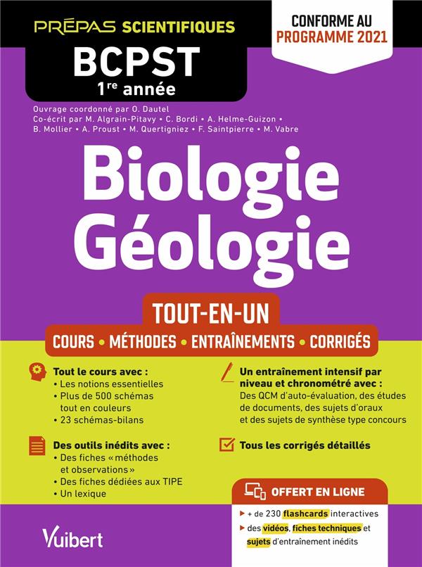 Biologie-Géologie BCPST 1re année. Tout-en-un - Cours, méthodes, entraînements, corrigés, Edition 20
