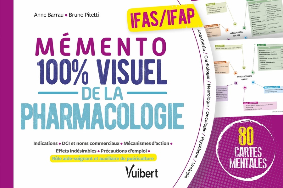 Mémento 100% visuel de la pharmacologie IFAS/IFAP. 80 cartes mentales