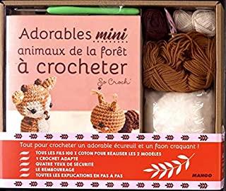 Coffret adorables mini animaux de la forêt à crocheter. Avec 1 crochet, des pelotes, 4 yeux de sécur