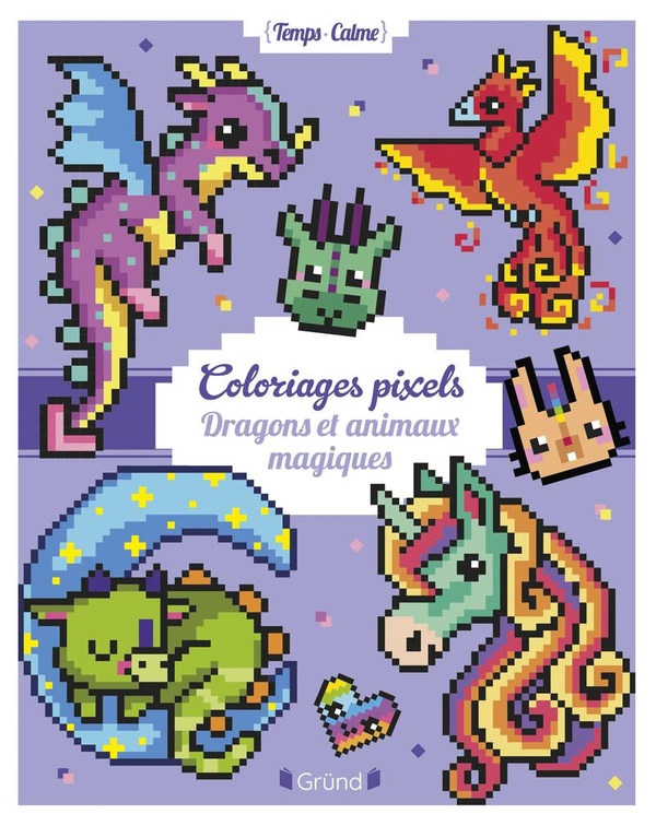Coloriages pixels. Dragons et animaux magiques