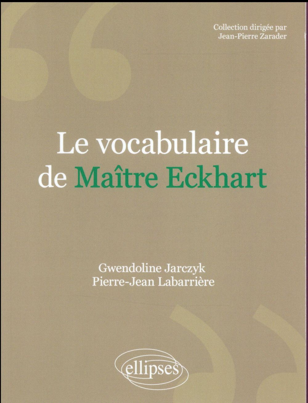 Le vocabulaire de Maître Eckhart