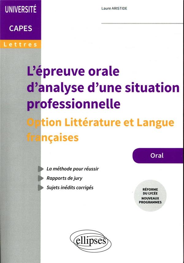 L'épreuve orale d'analyse d'une situation professionnelle