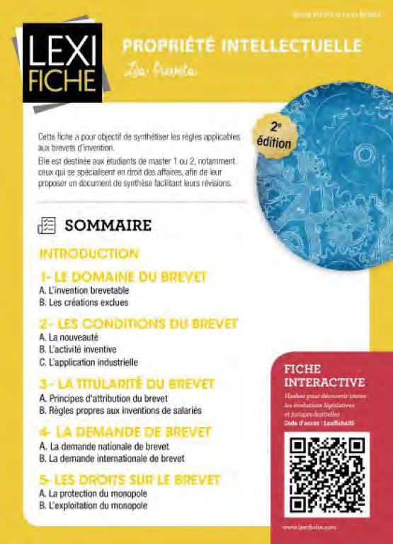 Propriété intellectuelle. Les brevets, 2e édition